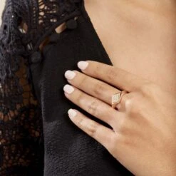 Chevalière Plaqué Or Jaune Ignazio Oxyde De Zirconium -Histoire d'Or FQHFJZW122 model0