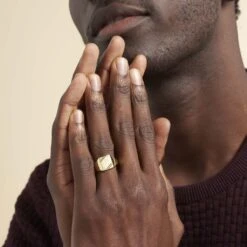 Chevalière Daniel Plaqué Or Jaune 8 Chevalière Daniel Plaqué Or Jaune -Histoire d'Or FQHHJW0133 model0