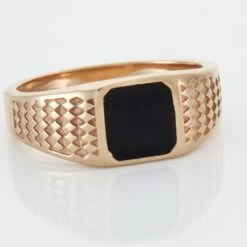 Chevalière Plaqué Or Jaune Ariston Email Noir -Histoire d'Or FQHHJWN004 view3