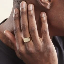 Chevalière Plaqué Or Jaune Guillermo Oxyde De Zirconium -Histoire d'Or FQHHJZW109 model0