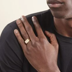 Chevalière Plaqué Or Jaune Gyorgy Oxyde De Zirconium -Histoire d'Or FQHHJZW114 model0