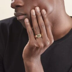 Chevalière Plaqué Or Jaune Gyorgy Oxyde De Zirconium -Histoire d'Or FQHHJZW114 model1