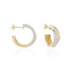 Créoles Athenea Plaqué Or Bicolore