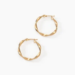 Créoles Lenna Torsadée Plaqué Or Jaune