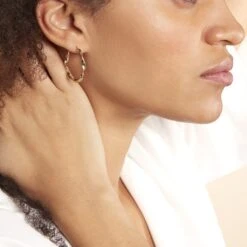 Créoles Lenna Torsadée Plaqué Or Jaune -Histoire d'Or FQOFJW0275 model0