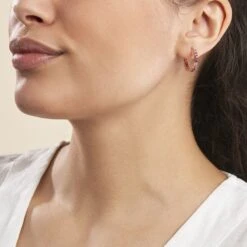 Créoles Zoelia Rondes Plaqué Or Jaune Pierres De Synthèse -Histoire d'Or FQOFJXS114 model0