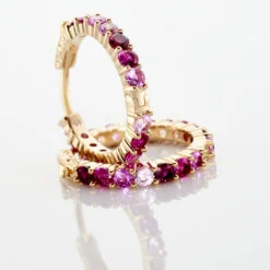 Créoles Zoelia Rondes Plaqué Or Jaune Pierres De Synthèse -Histoire d'Or FQOFJXS114 view2