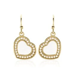 Boucles D'oreilles Pendantes Plaqué Or Jaune Aludra Nacres Oxydes