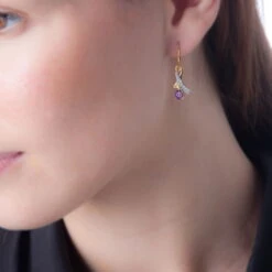 Boucles D'oreilles Pendantes Dyanah Plaque Or Jaune Oxyde De Zirconium -Histoire d'Or FQOFJZI013 model0