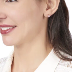 Boucles D'oreilles Puces Abelinia Plaque Or Jaune Oxyde De Zirconium -Histoire d'Or FQOFJZS002 model0