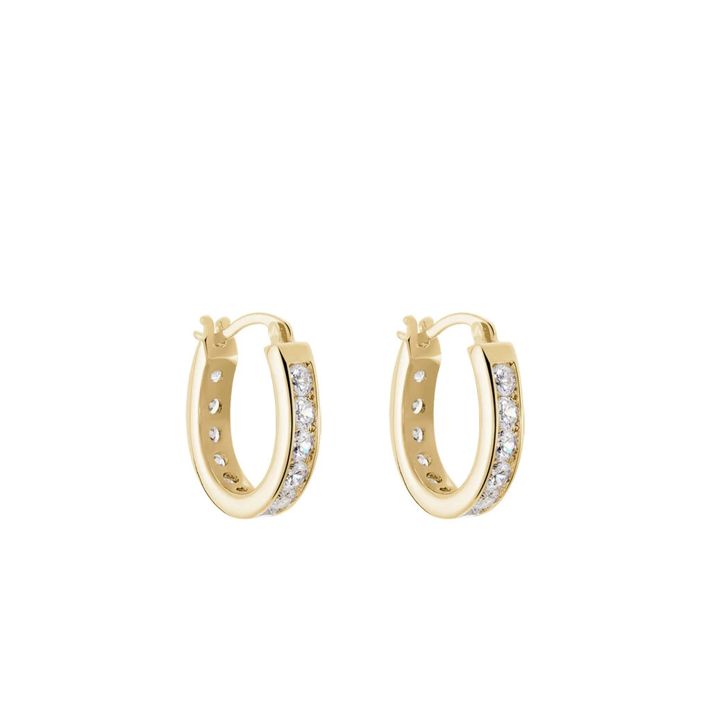 Créoles Doryne Plaqué Or Jaune Oxyde De Zirconium 2 Créoles Doryne Plaqué Or Jaune Oxyde De Zirconium – Image 2