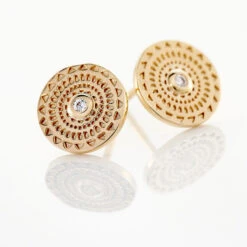 Boucles D'oreilles Puces Carmina Plaqué Or Jaune Oxyde De Zirconium -Histoire d'Or FQOFJZW478 view2