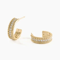 Boucles D'oreilles Pendantes Marie-baptistine Plaqué Or Oxyde