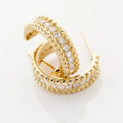 Boucles D'oreilles Pendantes Marie-baptistine Plaqué Or Oxyde -Histoire d'Or FQOFJZW480 view2