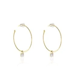 Créoles Severinus Plaque Or Jaune Oxyde