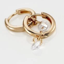 Créoles Plaqué Or Pauw Pampilles Oxydes De Zirconium -Histoire d'Or FQOFJZW547 view2