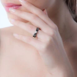 Bague Ceramik Design Argent Blanc Oxyde De Zirconium Et Céramique -Histoire d'Or MADFBXN027 model0