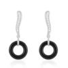 Boucles D'oreilles Pendantes Delphinia Argent Blanc Oxyde De Zirconium