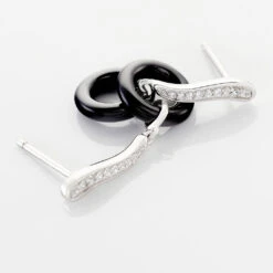 Boucles D'oreilles Pendantes Delphinia Argent Blanc Oxyde De Zirconium -Histoire d'Or MAOFBXN052 view2
