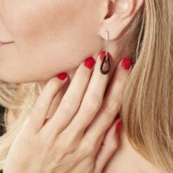 Boucles D'oreilles Pendantes Amaris Argent Blanc Céramique Et Oxyde -Histoire d'Or MAOFBXN057 model1