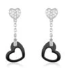 Boucles D'oreilles Pendantes Argent Oxyde De Zirconium Et Céramique