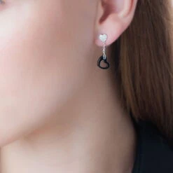 Boucles D'oreilles Pendantes Argent Oxyde De Zirconium Et Céramique -Histoire d'Or MAOFBXN058 model0