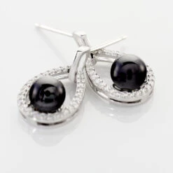 Boucles D'oreilles Pendantes Nerea Argent Blanc Céramique Et Oxyde -Histoire d'Or MAOFBXN141 view2